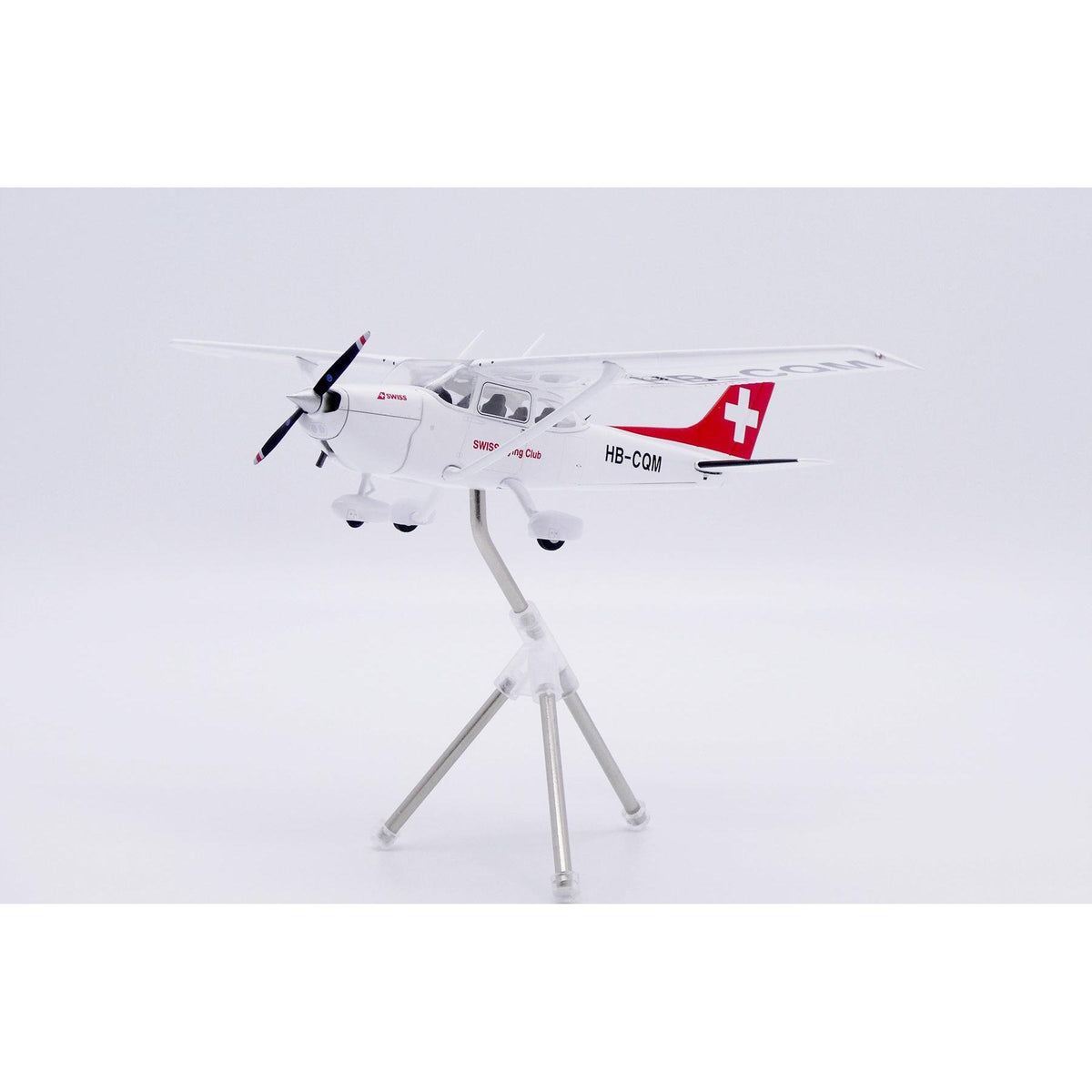1/72 Swiss Flying Club Cessna 172N Skyhawk Reg: HB-CQM with Stand