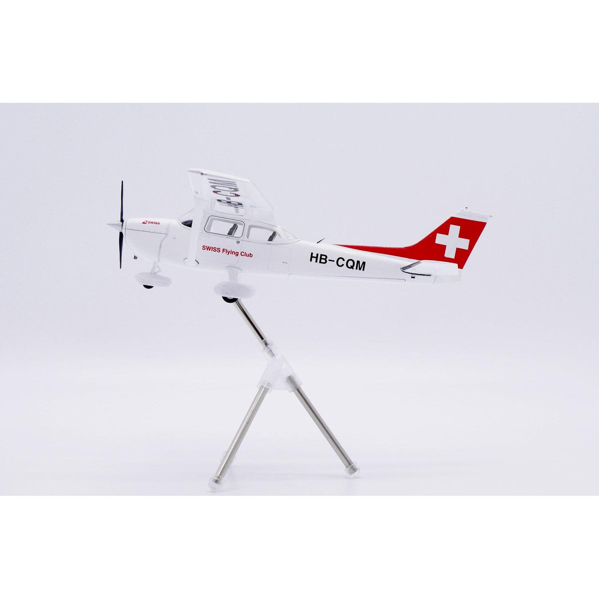 1/72 Swiss Flying Club Cessna 172N Skyhawk Reg: HB-CQM with Stand