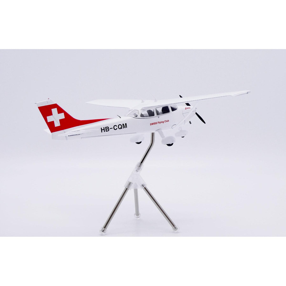 1/72 Swiss Flying Club Cessna 172N Skyhawk Reg: HB-CQM with Stand