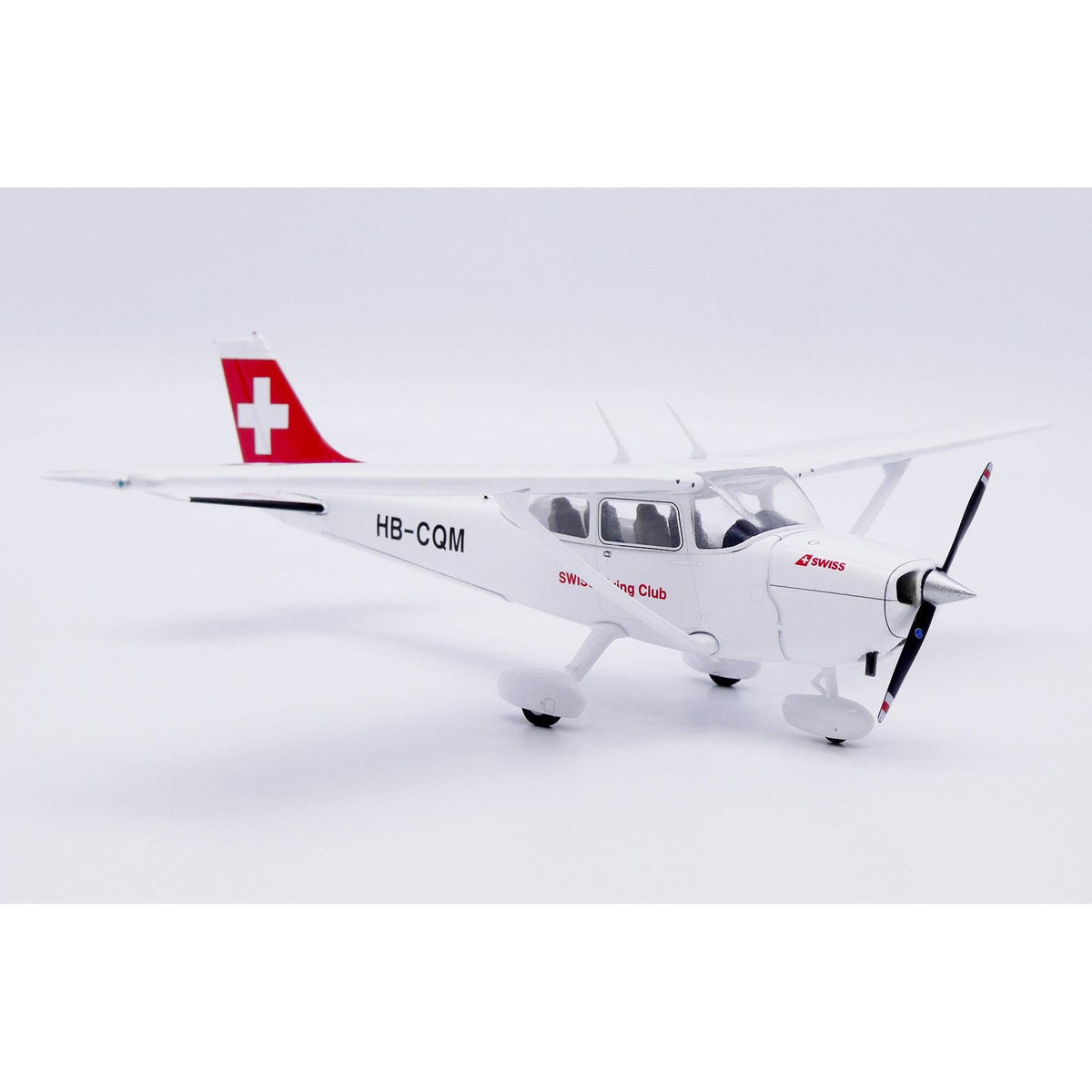 1/72 Swiss Flying Club Cessna 172N Skyhawk Reg: HB-CQM with Stand