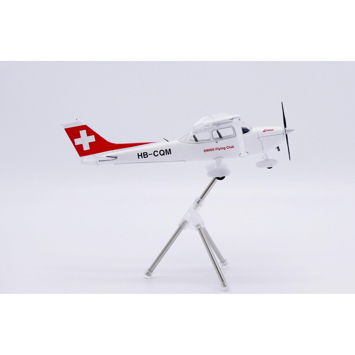 1/72 Swiss Flying Club Cessna 172N Skyhawk Reg: HB-CQM with Stand