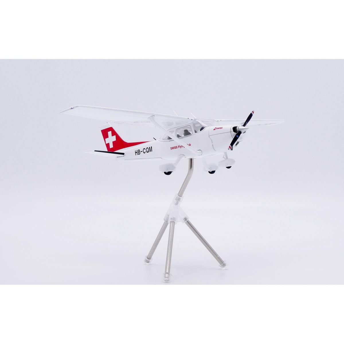 1/72 Swiss Flying Club Cessna 172N Skyhawk Reg: HB-CQM with Stand