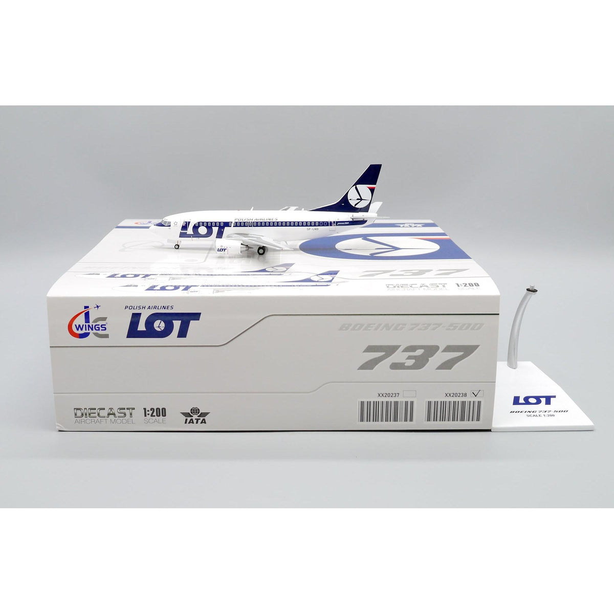 1/200 LOT Polish Airlines Boeing 737-500 Reg: SP-LKD with Stand