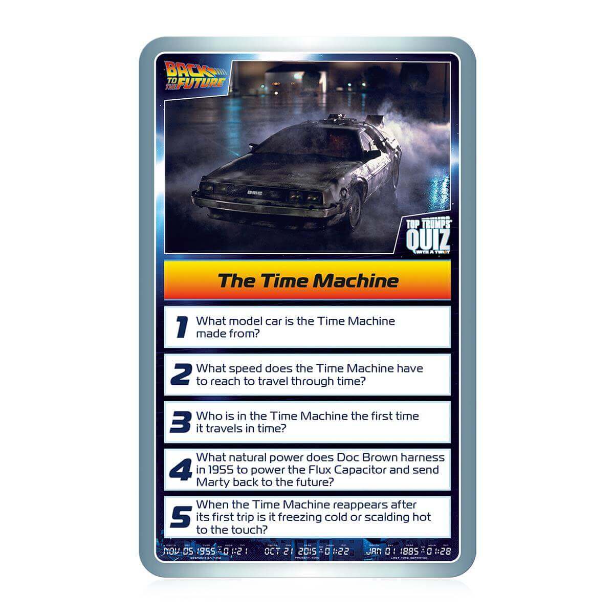 Back to the Future Top Trumps Quiz Card Game