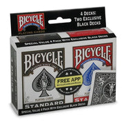 Bicycle Standard Index 4 Pack Playing Cards Black and Red