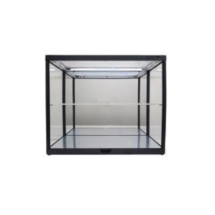 Black Mirrored Back and Base Display Case 2 Layers LED