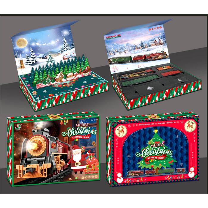 Christmas Steam Train Diorama Gift Set with Lights & Steam