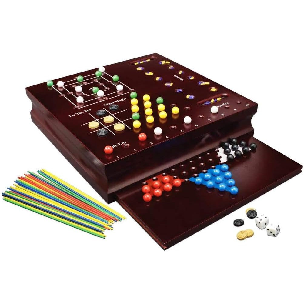 Classic Family 10 Game Set with Wooden Storage Case