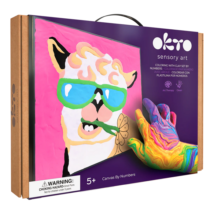 Coloring with Clay Set by Numbers 29x29cm - Llama