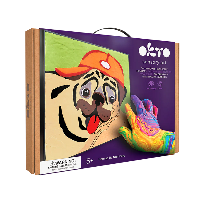 Coloring with Clay Set by Numbers 29x29cm - Pug Dog