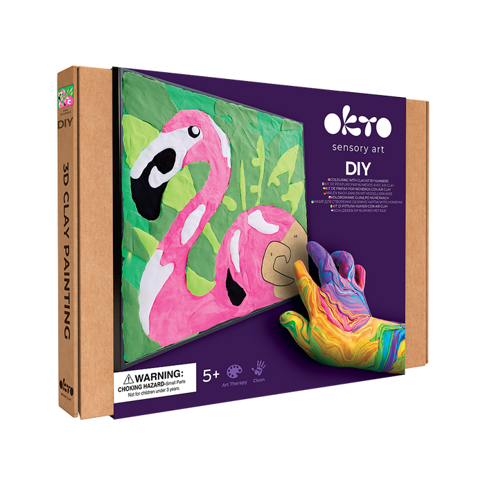 Colouring Clay by Numbers - Pink Flamingo