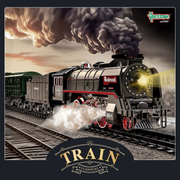 Electric Steam Train Set with Lights & Steam Effect (48pc)