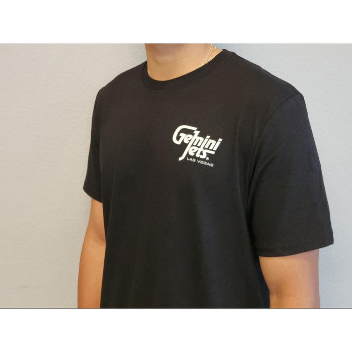 GeminiWear Black T-Shirt with White GJ Logo (Extra Large)