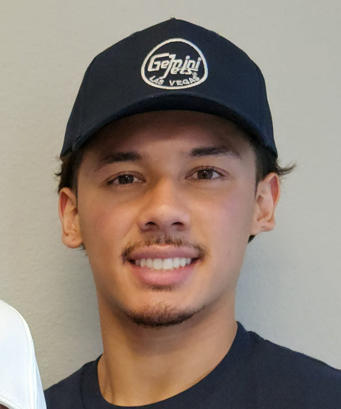 GeminiWear Blue Adjustable Cap with Stitched White GJ Logo (One Size)