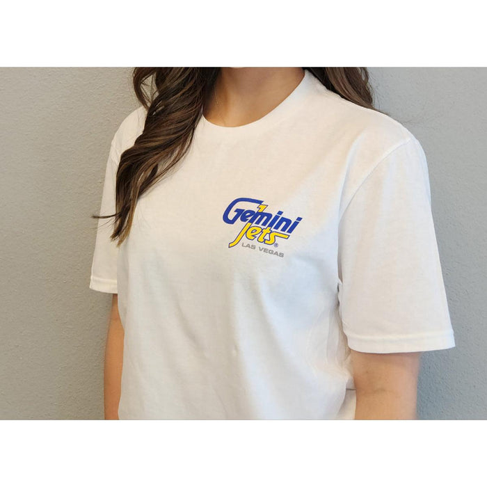 GeminiWear White T-Shirt with Color GJ Logo (Medium)