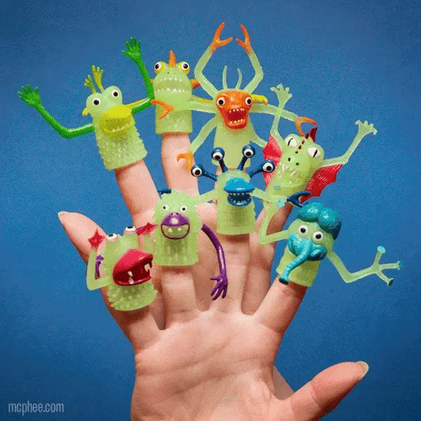 Glow In The Dark Monster Finger Puppets