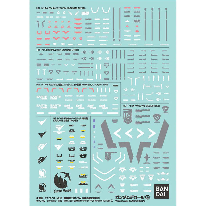 GUNDAM DECAL 133 MOBILE SUIT GUNDAM THE WITCH FROM MERCURY MULTIUSE 1
