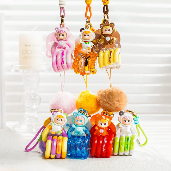 Hidden Wooo: Diudiu Baby x Tangle Abebe Bear Series Tangle Keychain Blind Box 1pc