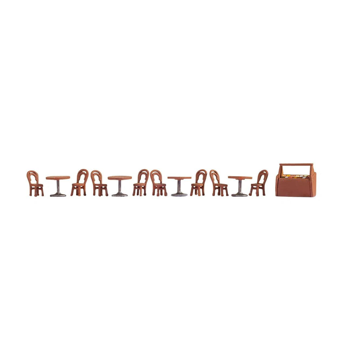 HO Coffee Shop (8 Chairs, 4 Tables, 1 Ice Cream Counter)