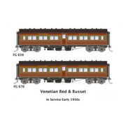 HO FG 659 & FG 670 Venetian Red & Russet In Service Early 1950s