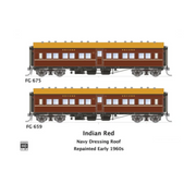 HO FG 675 & FG 659 Indian Red Navy Dressing Roof Repainted 1960s