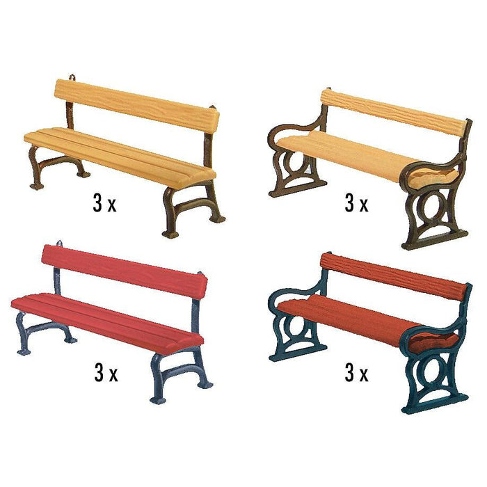 HO Park Benches 12pc