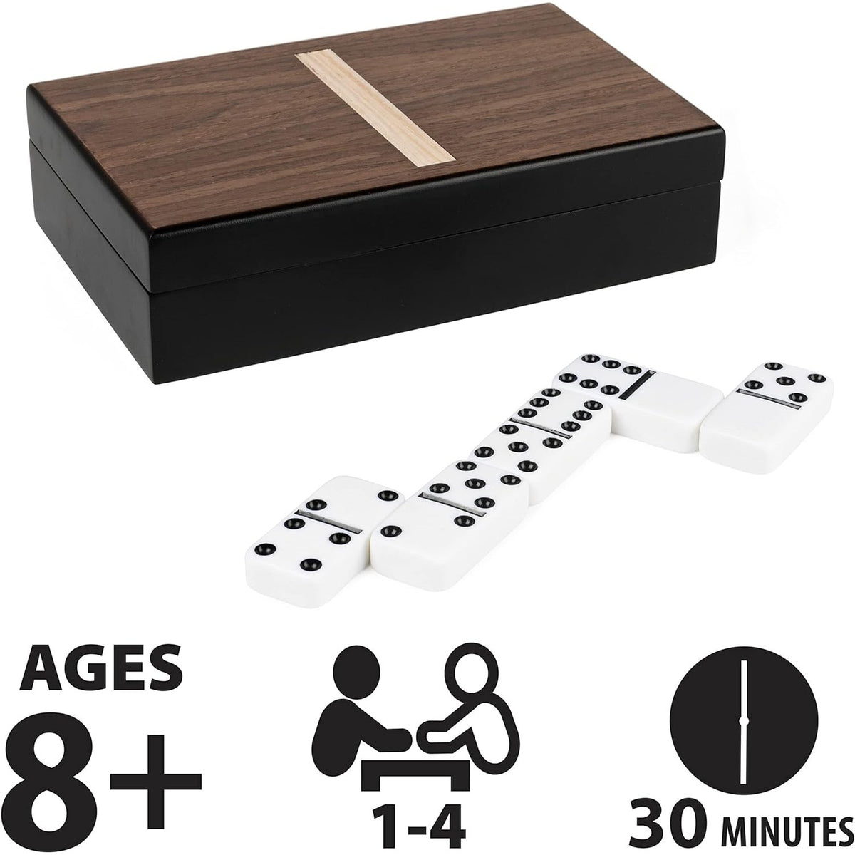 Legacy Deluxe Double 6 Dominoes with Wooden Storage Case