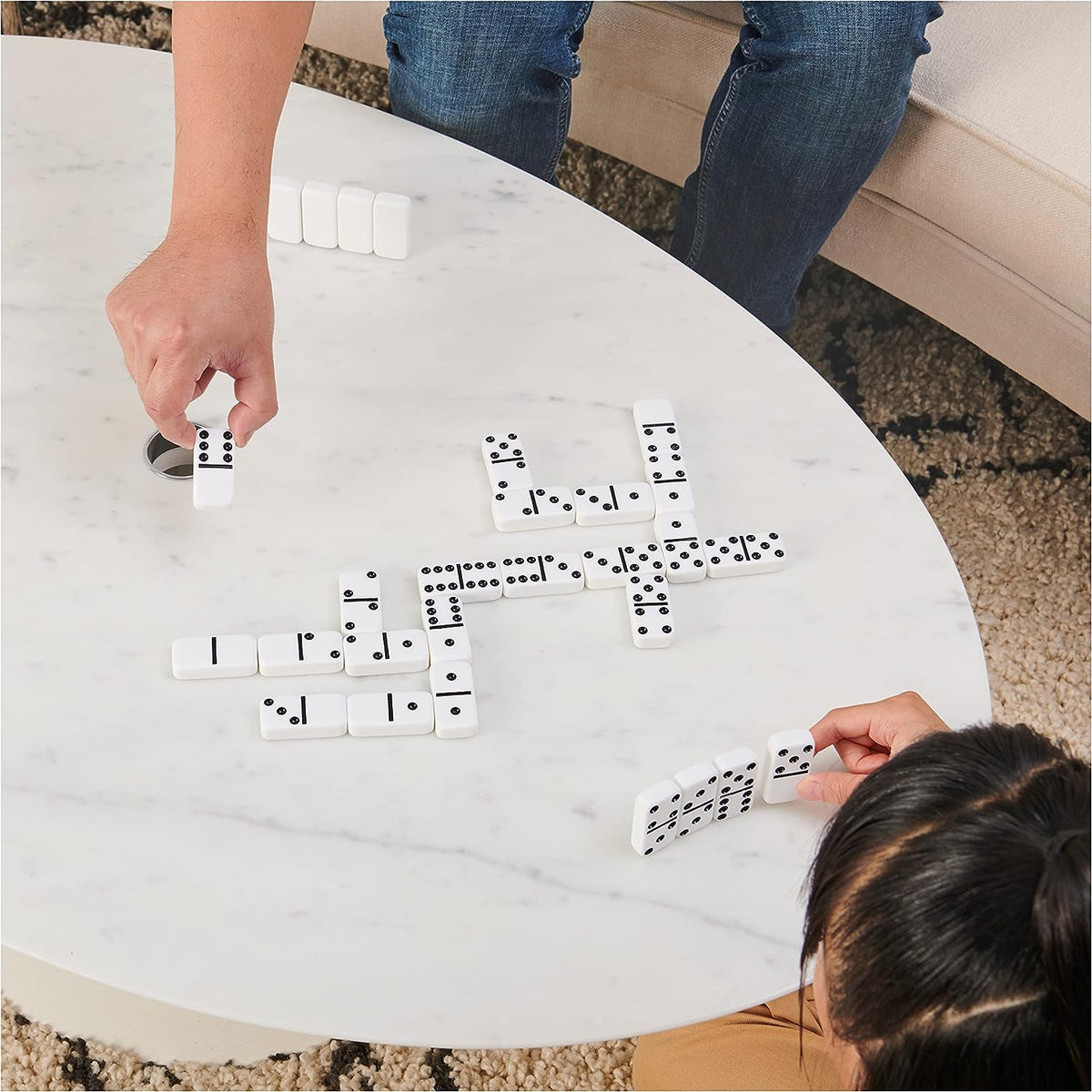 Legacy Deluxe Double 6 Dominoes with Wooden Storage Case