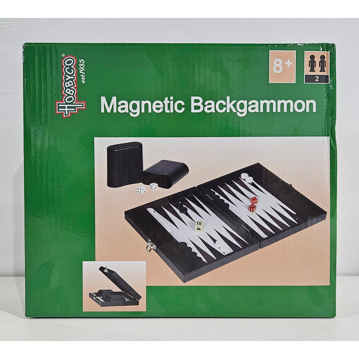 Mini Backgammon in Leather Case with Magnetic Pieces