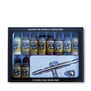 Model Air - Camouflage colors + airbrush 10 Color + Airbrush Set