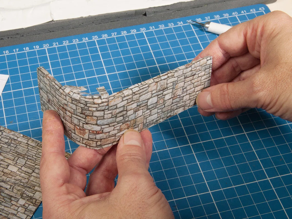 N 3D Cardboard Sheet Quarrystone Wall Multi-Coloured 25×12.5cm