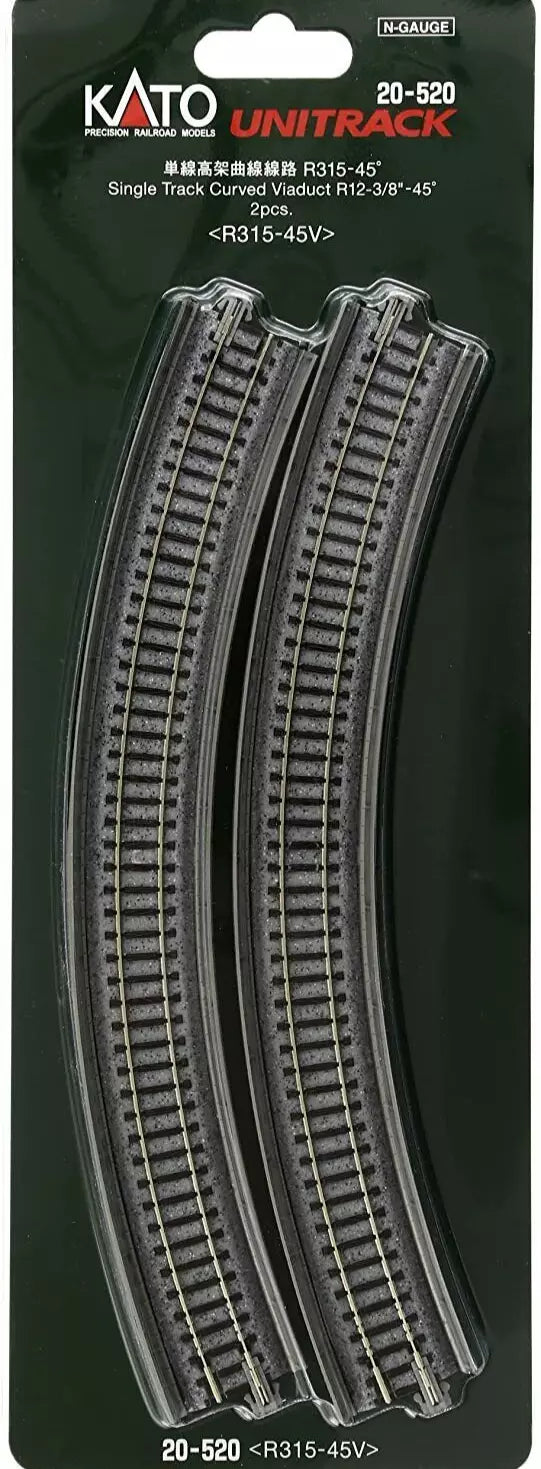 N Untrk Curve Viaduct 315mm Radius 45 Degree