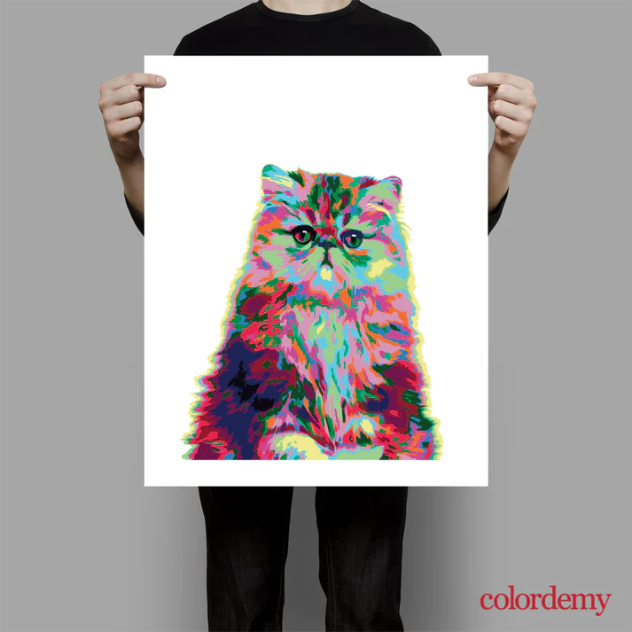 Paint by Numbers Kit: Abstract Persian Cat_3