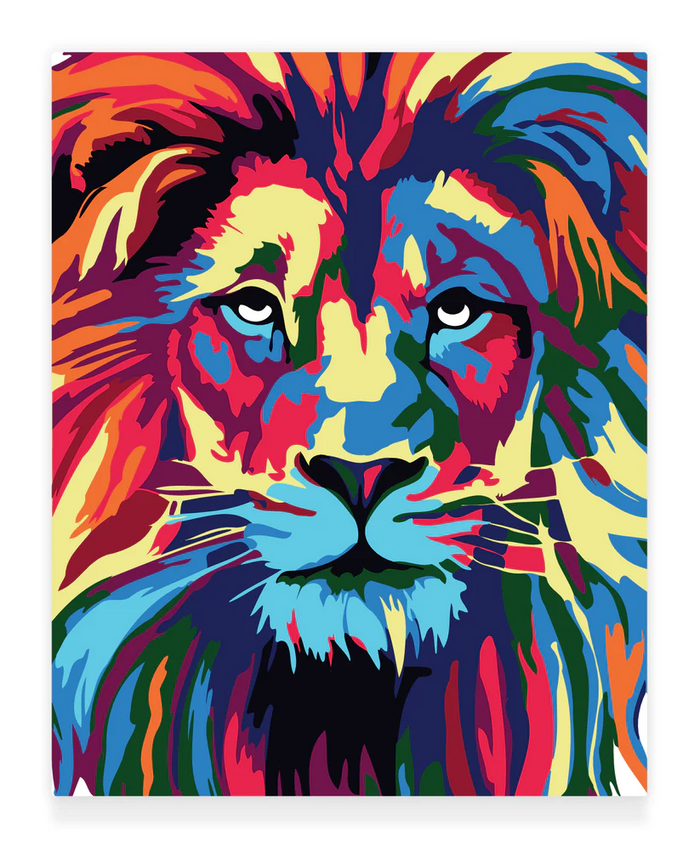 Premium Paint by Numbers Kit - Lion Full Face