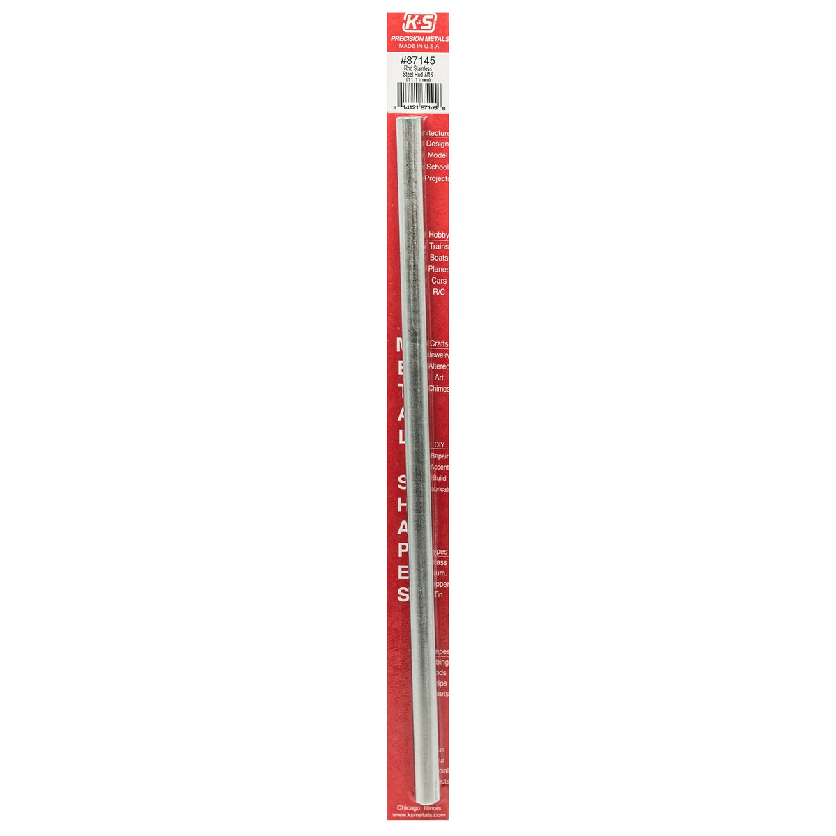 Stainless Steel Rod 7/16" x 12" 1pc