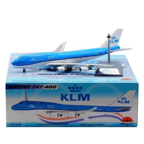 1/200 KLM B747400  PHBFT   Farewell Flight 29/03/2020   with Stand and Collectors Coin