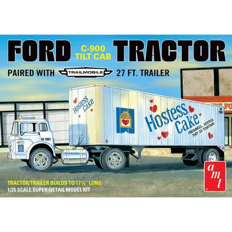 AMT - AMT 1221 1/25 Ford C600 Hostess Truck with Trailer Plastic Model Kit