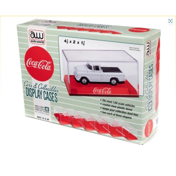 1/64 Acrylic Display Case 6 Pack CocaCola Red Base