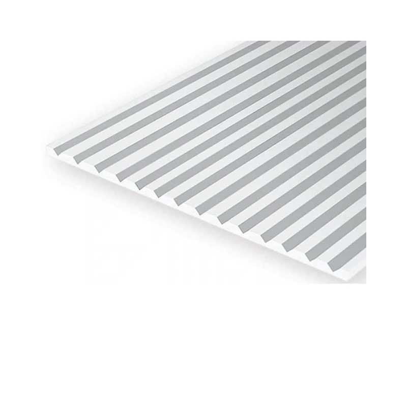 2050 White Polystyrene VGroove Siding Sheet 0.050 x 6 x 12   / 1.3mm x 15cm x 30cm