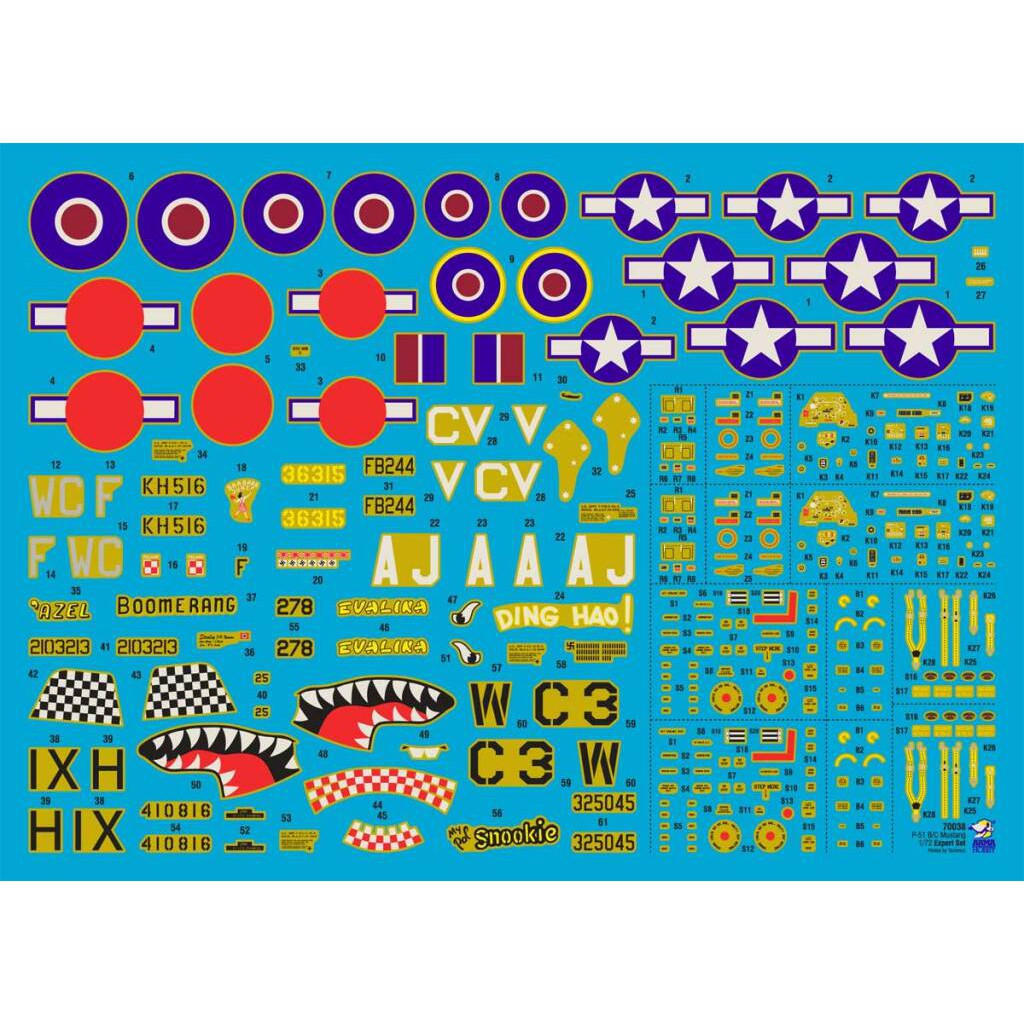 1/72 P51 B/C Mustang Expert Set with Australian Decals