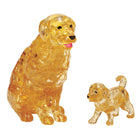 3D Golden Retriever with Puppy Crystal Puzzle