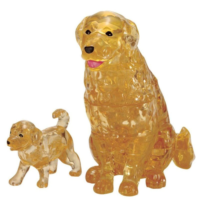3D Golden Retriever with Puppy Crystal Puzzle