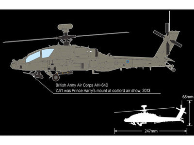 12537 1/72 British Army AH64 Afghanistan Apache Plastic Model Kit