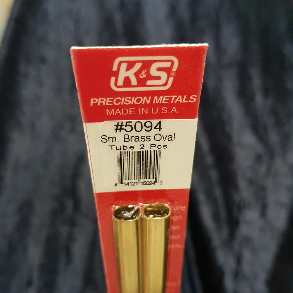 5094 Brass Small Oval Tube 300mm 1pkt