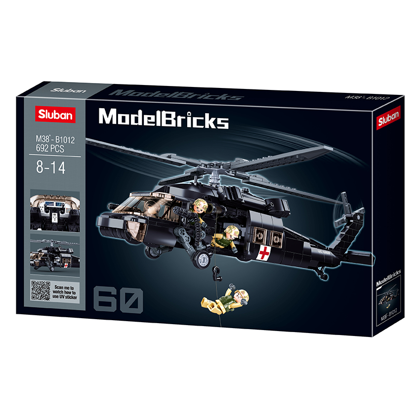 692pcs MB Helicopter Black Hawk