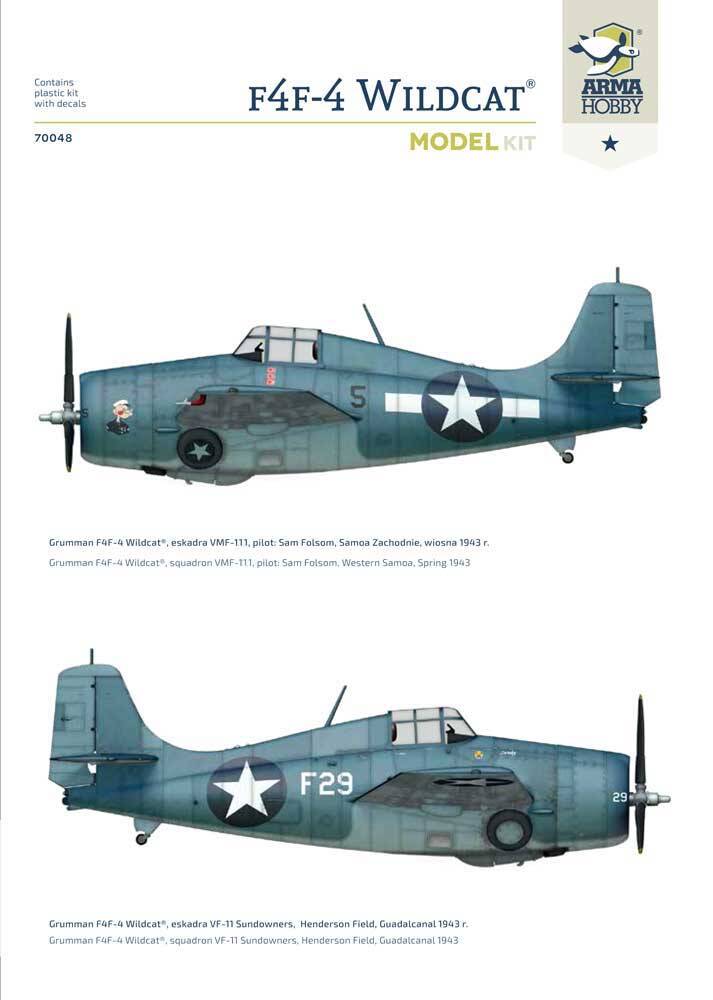 70048 1/72 F4F4 Wildcat Model Kit Plastic Model Kit