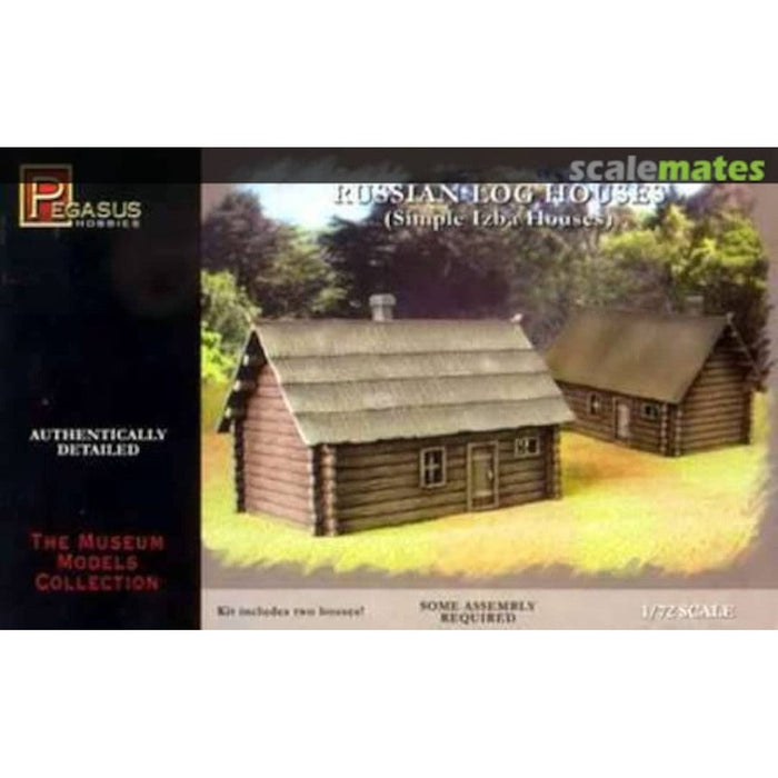7703 1/72 Russian Log Houses  Simple Izba Houses 2 per pack