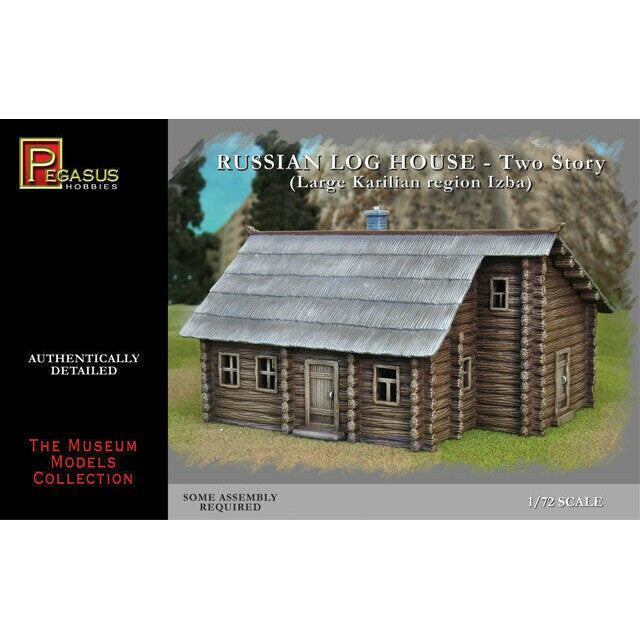 7704 1/72 Russian 2 story Log House  Lg Karilian region Izba