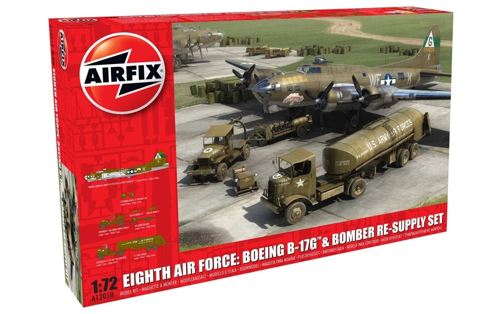 Airfix - 1:72 Eighth Air Force: Boeing B-17G &  Bomber Re-Supply Set
