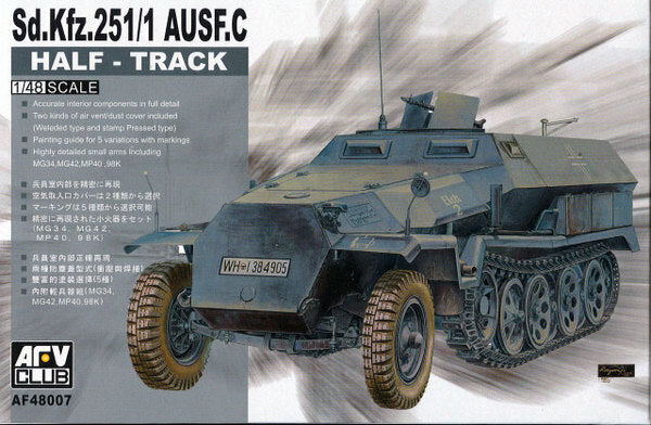 AF48007 1/48 German Sd.Kfz.25 Ausf.C HalfTrack Plastic Model Kit